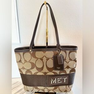 Coach Signature Stripe Shoulder Bag